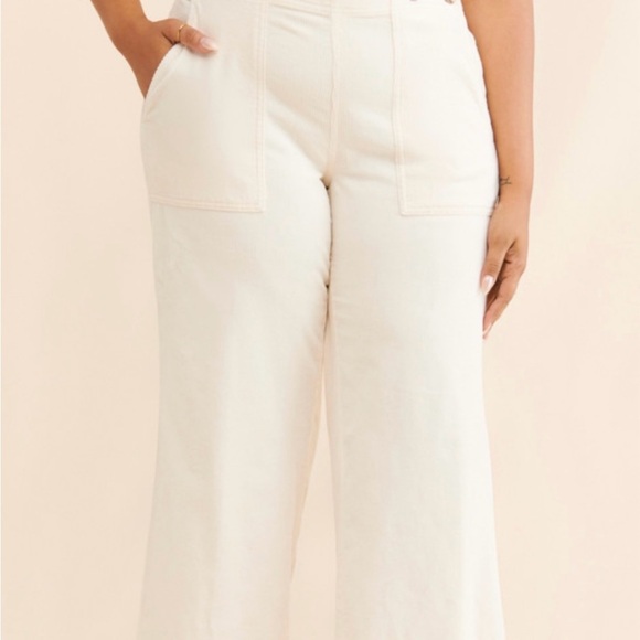 Pilcro “Kit” Utility Wide Leg Corduroy Trousers
 Anthropologie cream - Picture 4 of 10